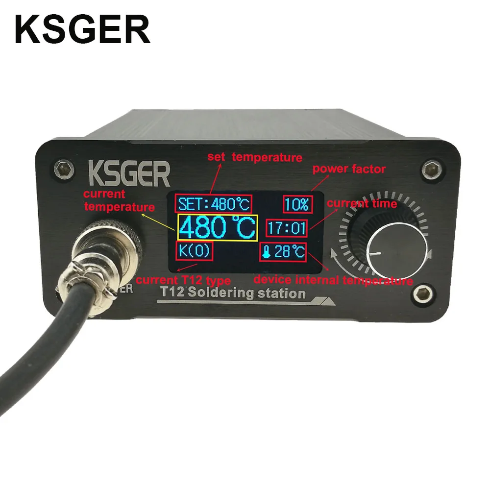 : KSGER T12 паяльная станция STM32 V2.1S OLED Температура контроллер инструменты пайки