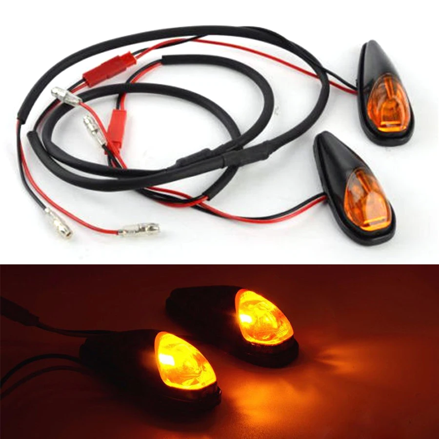 

2Pcs 12V Amber LED Motorcycle Flush Mount Turn Signal Lights Blinker