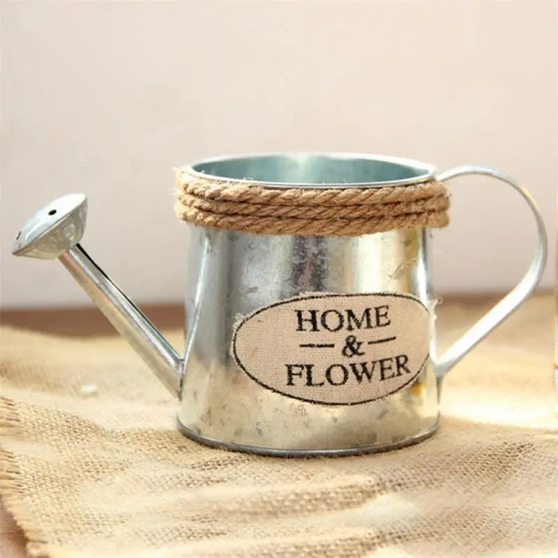 Винтажные металлические сочные горшки для посадки растений ручной полив