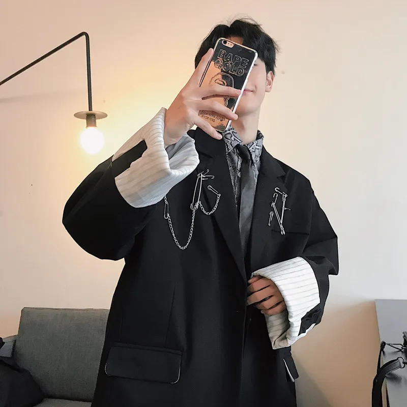 2019 Весенняя Новинка стежка дизайн свободные мужской костюм блейзер cinto masculino veste