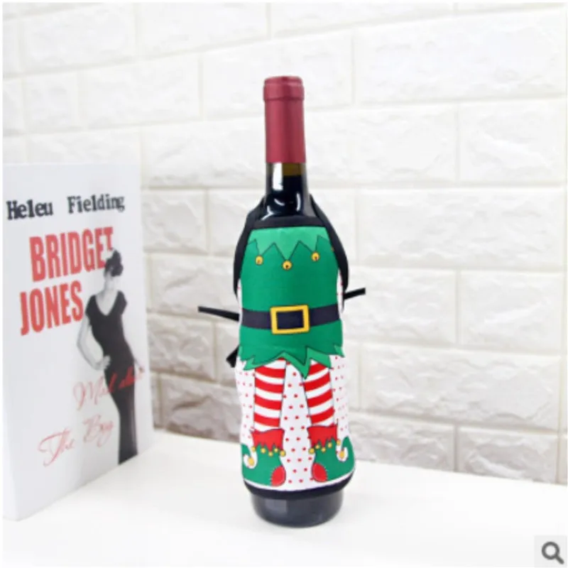 Рождественский Санта бутылка вина чехол в виде фартука wrap Xmas ужин вечерние