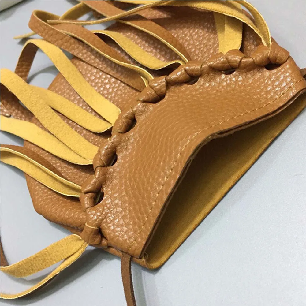 2019 модная повседневная сумка через плечо с кисточками для маленьких девочек