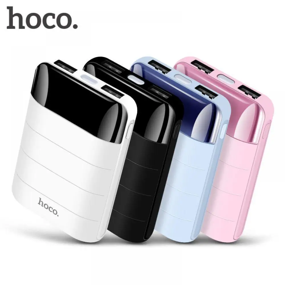 HOCO 10000 mAh банк питания мини двойной USB светодиодный дисплей полимерная Внешняя