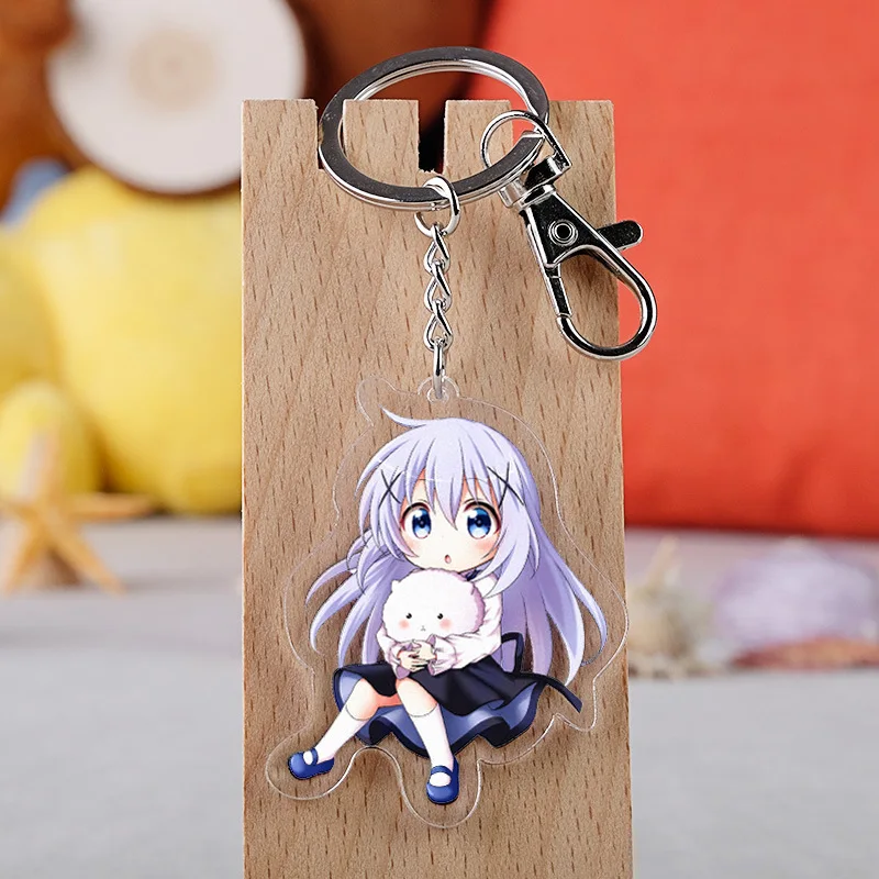Аниме Gochuumon wa Usagi Desuka брелок мультфильм это ваш заказ кролик Kafuu Chino автомобильный