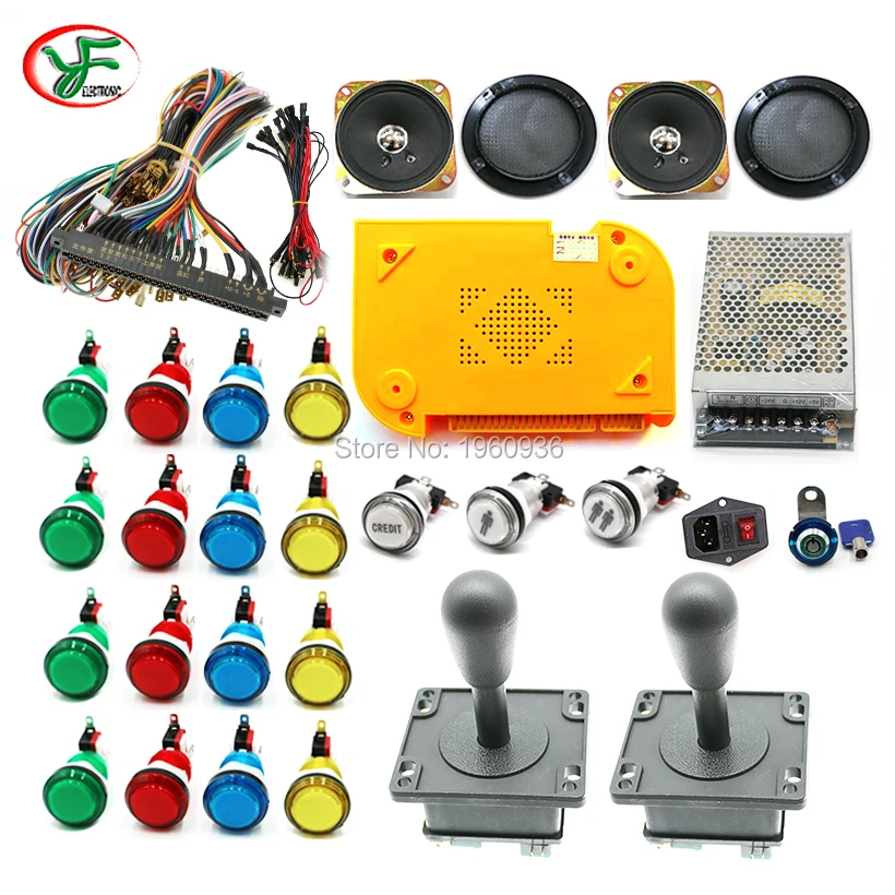Пандора Аркада DIY Kit JAMMA 1300 в 1/1500/1299 1 Многофункциональный игровой стол коробка 12V