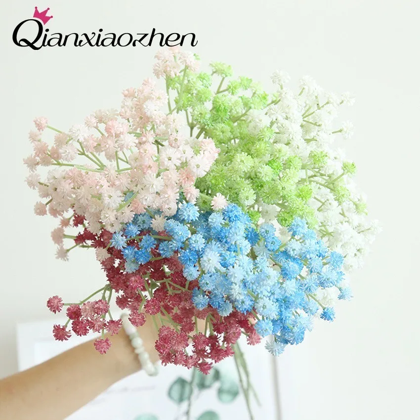 

Qianxiaozhen, 4 ветки искусственных цветов для женского букета, свадебные цветы, украшение для дома