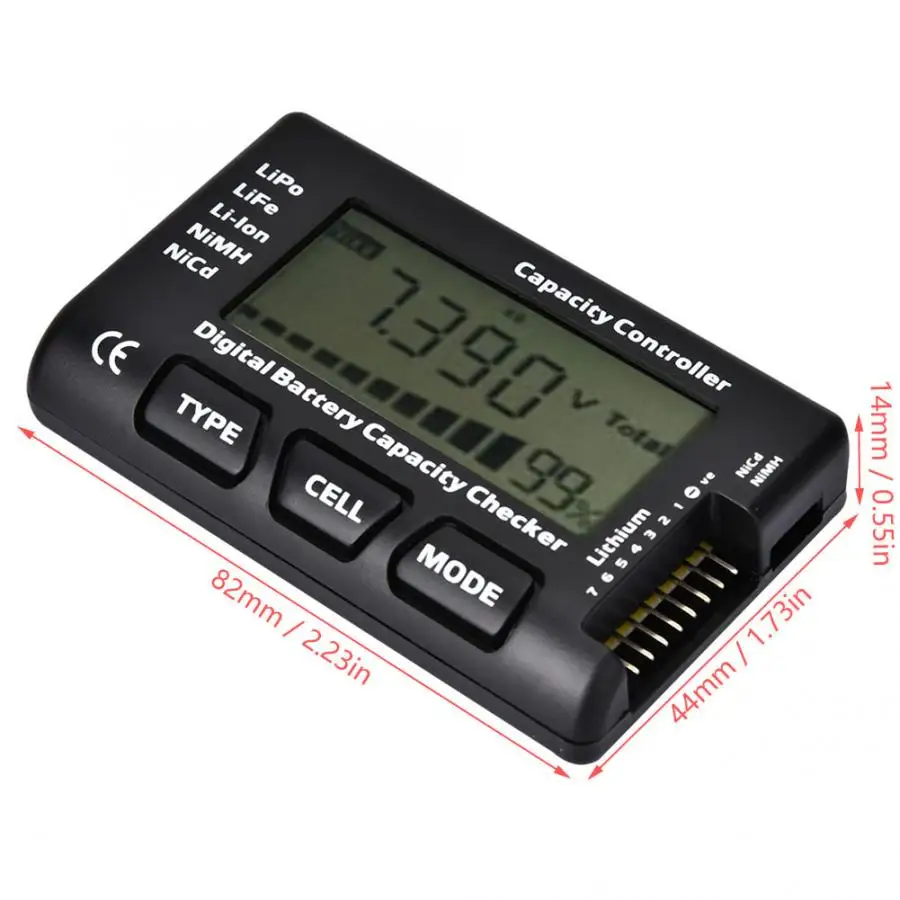 Портативный цифровой измеритель емкости батареи G.T.Power 2 7S тестер контроллера для