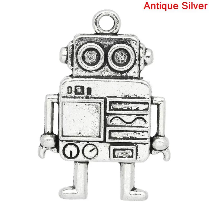 

DoreenBeads амулет кулоны робот Серебряный цвет 4 x2.7cm,10 шт (K10157) Иу