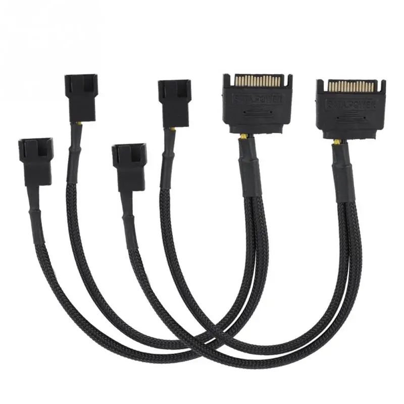 Высокое Качество SATA 15Pin к 2 * 4Pin охлаждающий вентилятор кабель адаптера питания