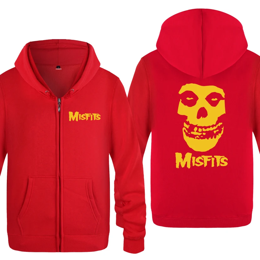 MISFITS панк рок толстовки для любителей музыки мужчин 2018 мужские флисовые на молнии