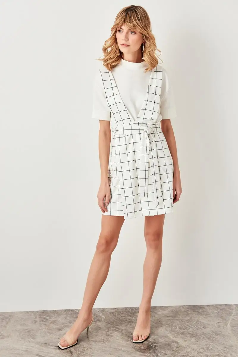 Trendyol White Salopet платье TWOSS19AA0018|Женские платья| |