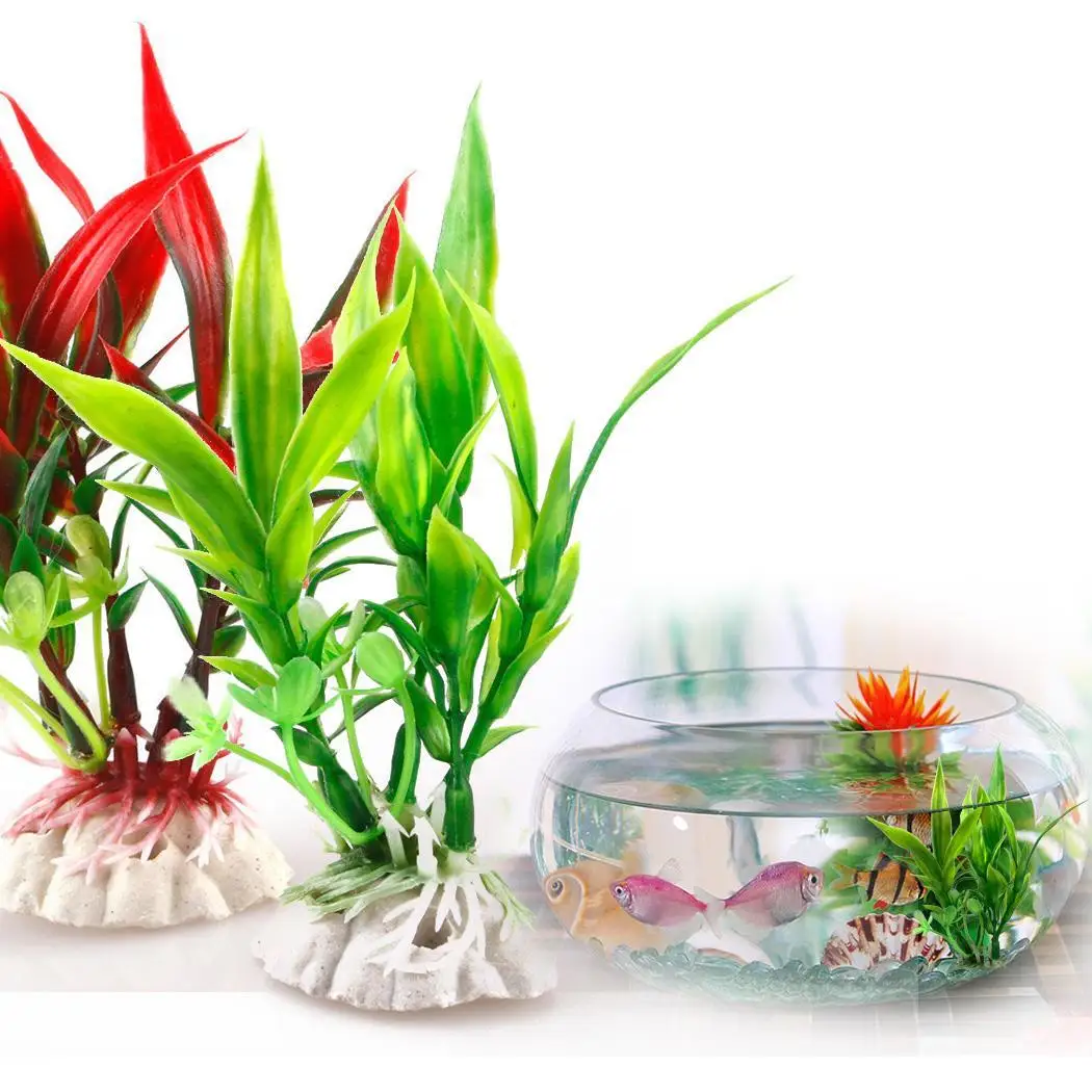 Water Aquarium 05Kg Decoration Grass Unisex Artificial 0 Green Plant Fish Tank Casual Red | Дом и сад