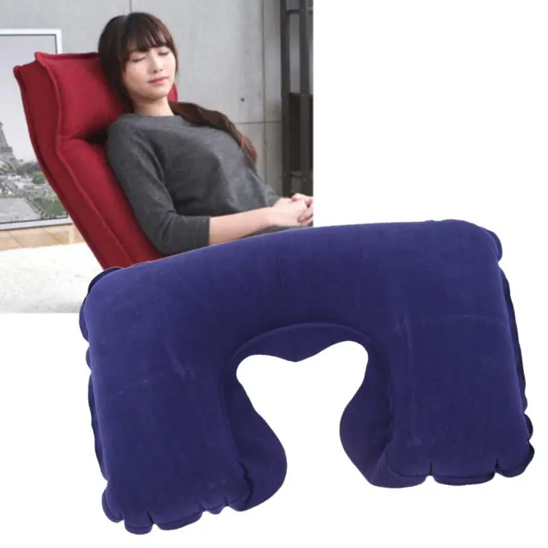 Portable U Shape Travel Pillow Inflatable Neck Car Head Rest Air Cushion for Office Nap | Дом и сад