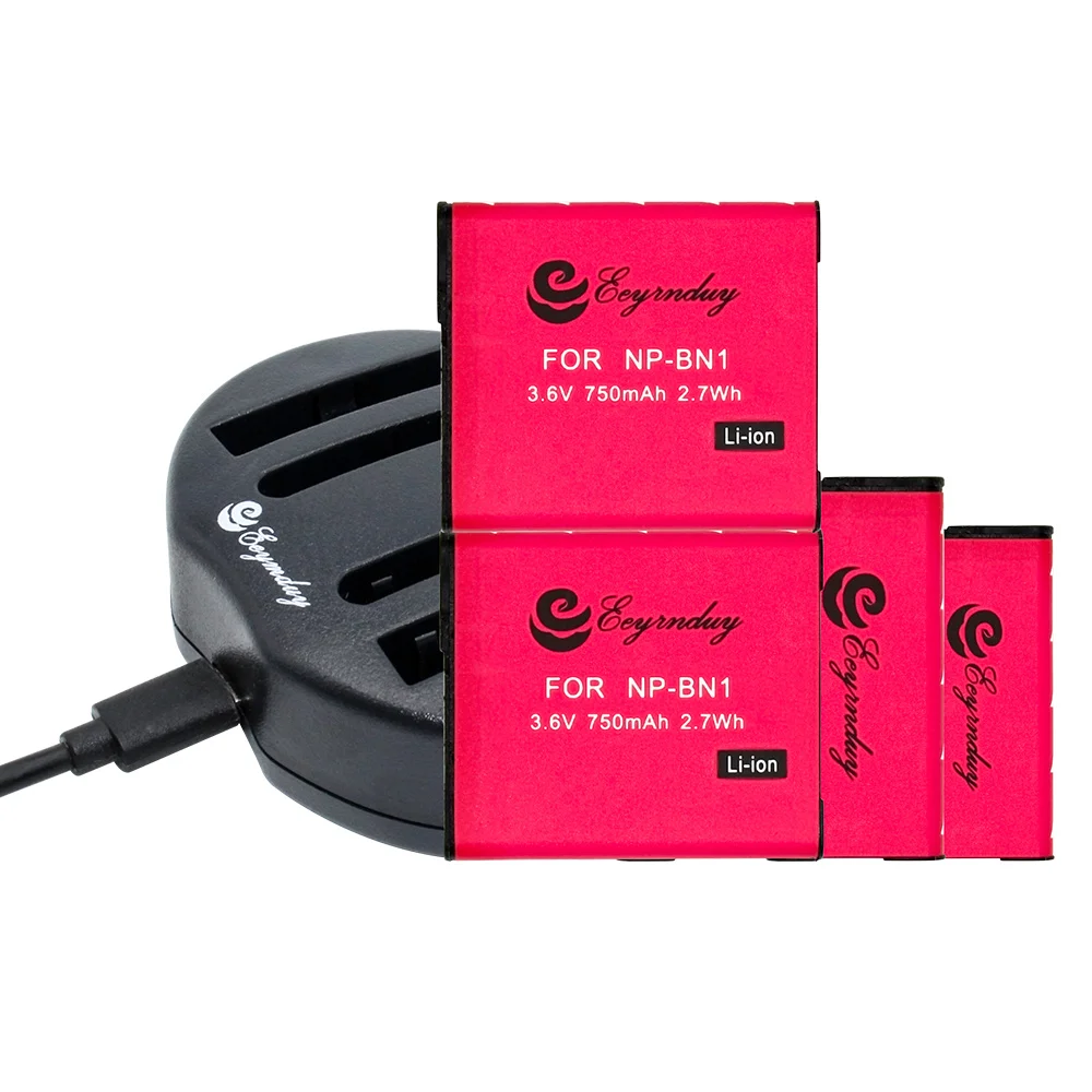 4x NP BN1 литий ионный аккумулятор + двойное зарядное устройство для Sony Cyber shot DSC QX10 QX100