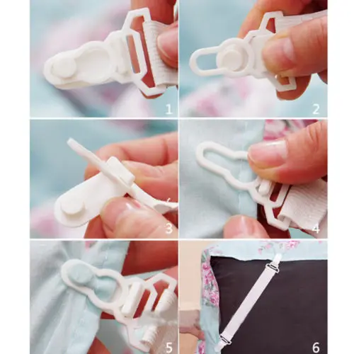 2019 Faroot 4Pcs Bed Suspender Strap Mattress Fastener Holder Triangle Grippers Sheet Clips US | Дом и сад
