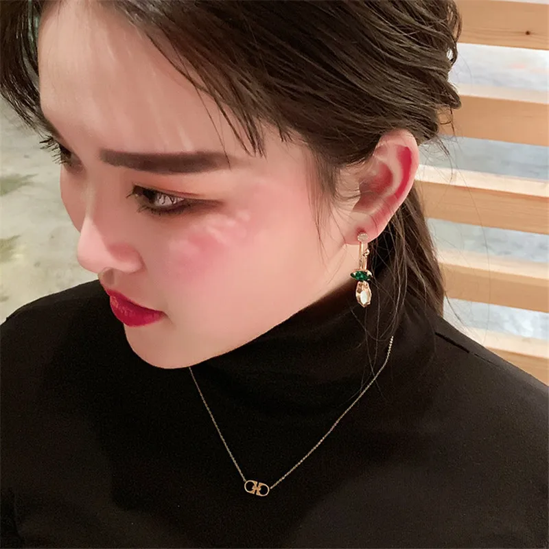 FYUAN, корейский стиль, геометрические Висячие серьги для женщин и девушек,, Bijoux, милые серьги с зеленым кристаллом, массивные ювелирные изделия, подарок