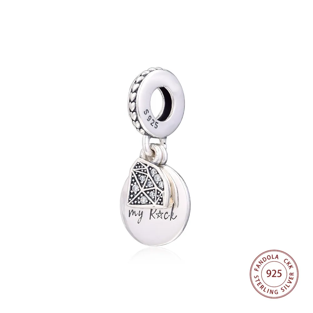 Подлинное 925 пробы серебро My Rock Серьги Подвески бусины для браслетов Pandora