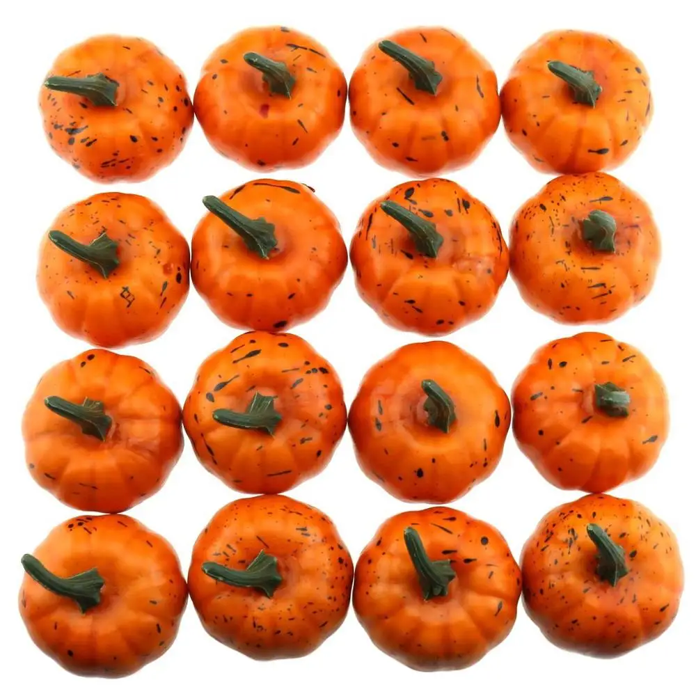 

Gresorth 16pcs Fake Yellow Pumpkins Artificial Food Model for Home Kitchen Halloween Decoration - 6 cm