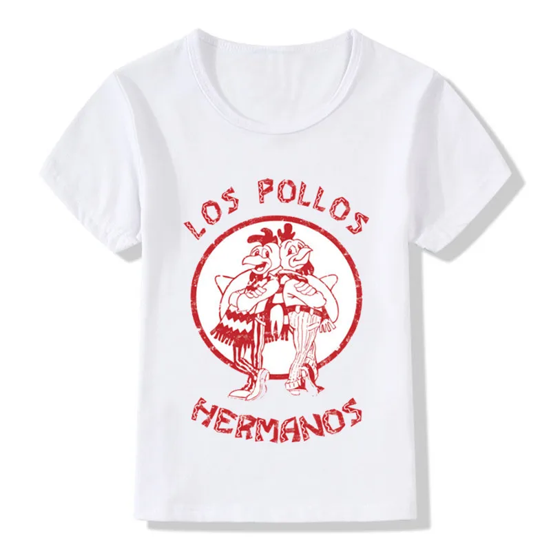 Детская летняя дизайнерская забавная футболка LOS POLLOS HERMANOS детская одежда для