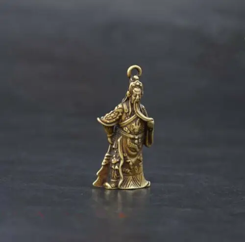 Китайская коллекция архаизмов медный Бог богатства guan gong Маленькая подвеска