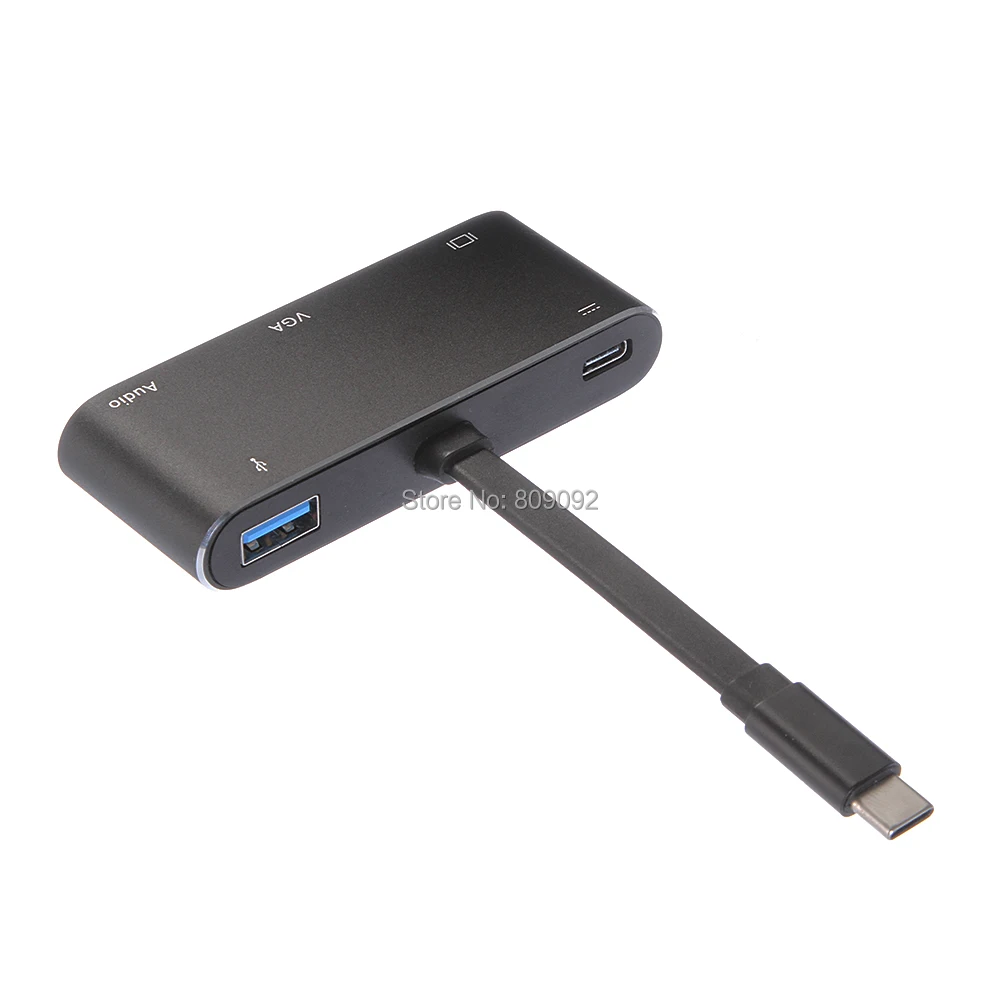 5in1 USB3.1 Type C to USB-C HDMI VGA Audio Converter USB3.0 Hub Adapter for Macbook HDTV type otg mobile phone tablet | Компьютеры и