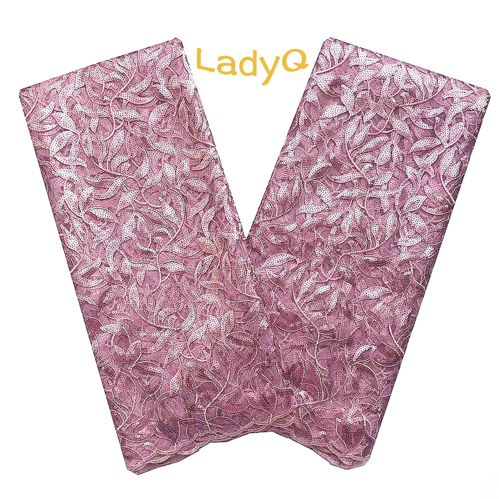 

Wholesale Luxury 2019 Latest Sequin Lace Fabric Plum High Quality African French Mesh Lace Fabric Powder Blue Net Lace Fabric