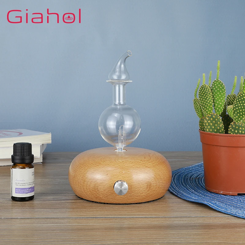 Аромат Yayici Aromaterapi Ultrasonik Хава Nemlendirici Ahşap Tahıl 7 Renk Değiştiren Led Işıkları Topuzu Için Spa Yağ Difüzörü