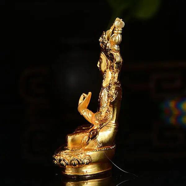 Тибет буддизм ручная работа старая Будда статуя сплав gilt Bodhisattva Manjusri | Дом и сад