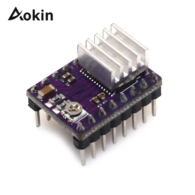 

Запчасти для 3D-принтера StepStick DRV8825 DRV 8825, фиолетовый Драйвер шагового двигателя, Ramps 1,4 Reprap с радиатором