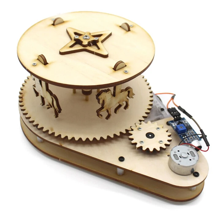 

DIY Wireless Voice Control Racing Model Kit Wood Kids Physical Science Toy Set Unassembly Car Preschool Educational Toy