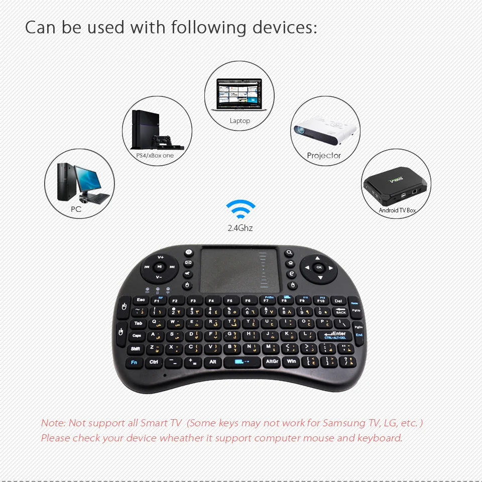IPazzPort KP 810 21 арабская клавиатура Air Mouse 2 4 ГГц мини беспроводная с тачпадом для Google