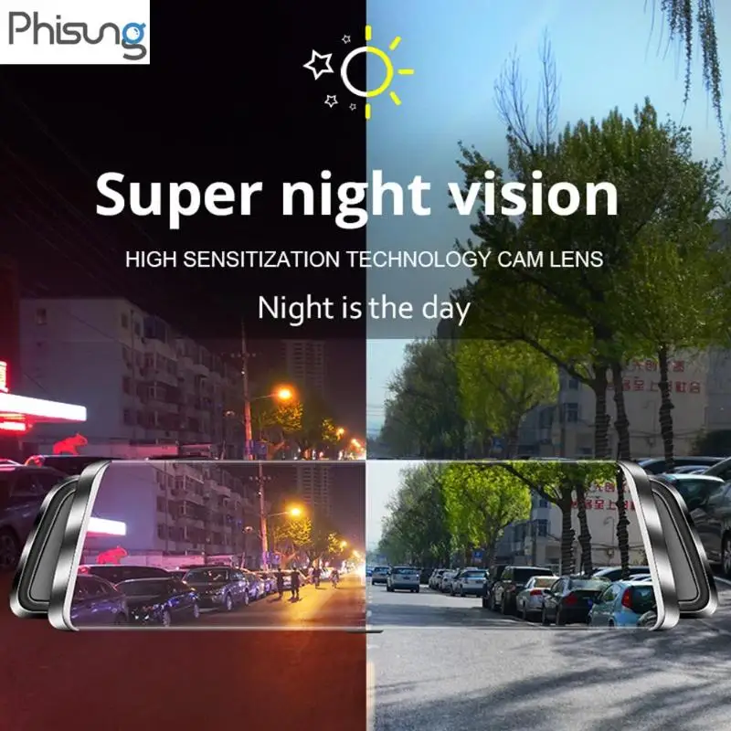 Phisung G05 9 35 &quotWiFi 3G Android 5 0 Автомобильное зеркало заднего вида DVR Dashcam Авто Full HD 1080P