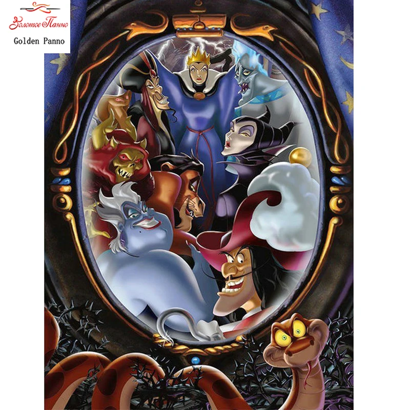 Золотой Panno5D DIY алмазная живопись вышитый крест disney члены полный квадратный алмаз