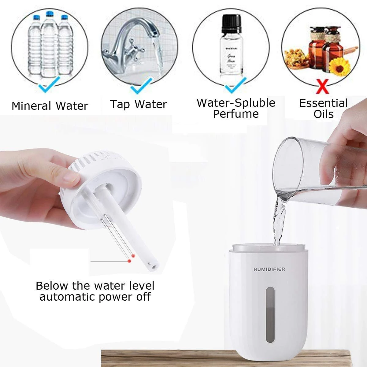 Mini Humidifier Small For Bedroom Baby With 350Ml Water Tank Whisper Quiet Operation Automatic Shut Off And 7 Col | Бытовая техника