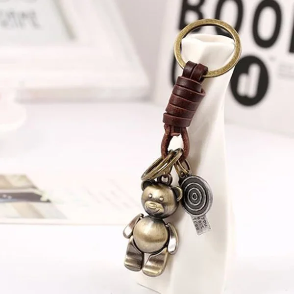 Кожаный брелок сплава + кожа GOGOU PK-K72 медведем 11*3*2 5 см 41 г корицы в стиле панк Рок