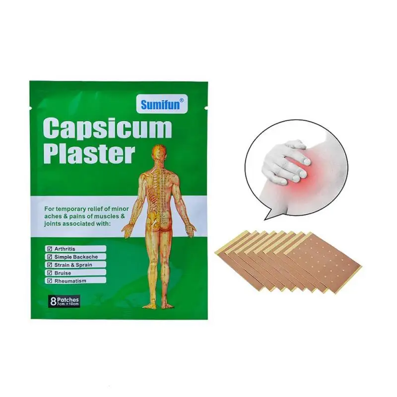 8 шт Sumifun Capsicum боль патч тепла колодки для облегчения боли медицинским нагрева