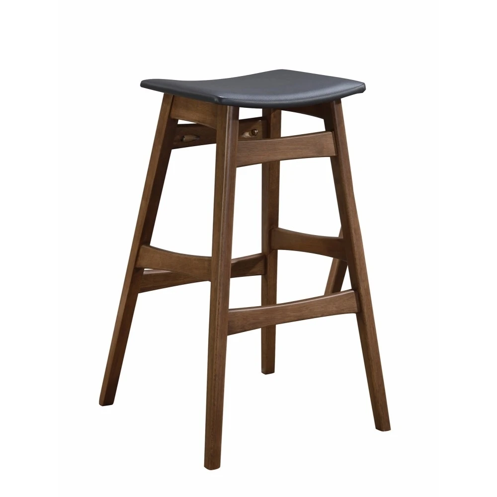 Mid-Century Modern Angled Bar Stool Brown And Gray Set of 2 |
