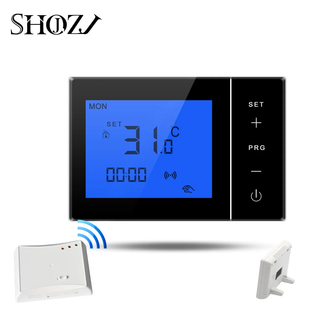 wireless Control of Adjustable Gas Boiler with Receiver RF transmitter Mounting Plate digital temperature controller smarthouse |