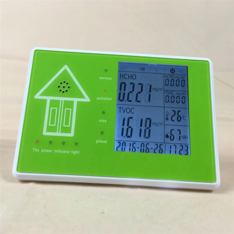 Портативный детектор газа PM2.5 PM1.0 PM10 HCHO TVOC AQI воздуха с температурой и