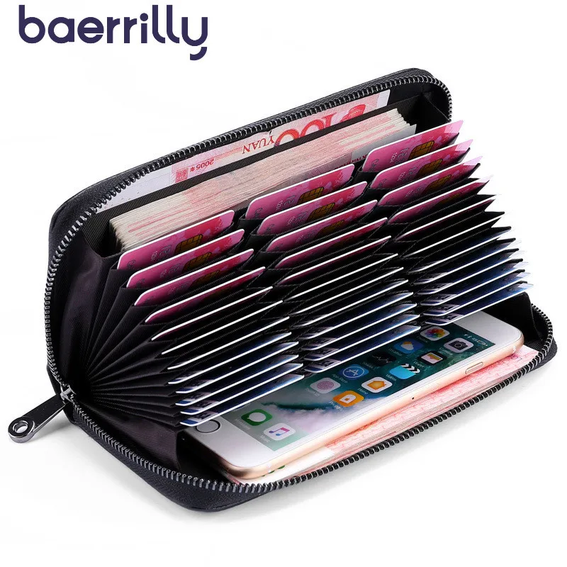 Вместительный кошелек из натуральной кожи для женщин кредитница удлиненный