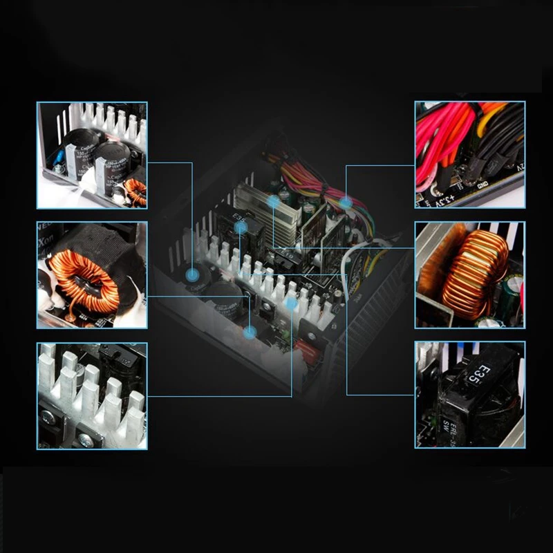 90-270V Max 550W блок питания компьютера ПК Cpu 12V 20 + 4Pin 120Mm тихий вентилятор Pcie-E Sata адаптер