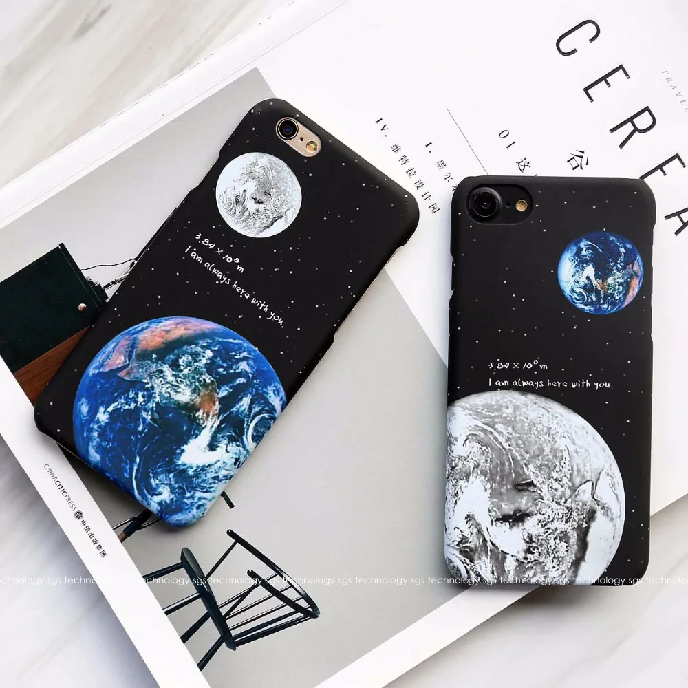 Чехол для телефона KISSCASE Moon Scrub iPhone 7 8 5 5S SE 6 6s Plus чехол космическая Вселенная земля