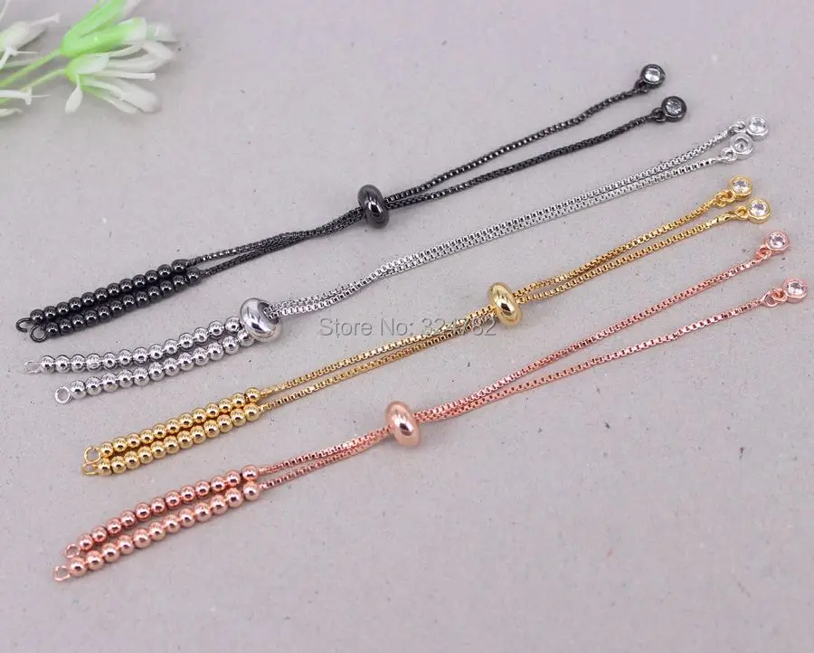 20 шт очаровательный регулируемый браслет-цепочка скользящий браслет Бохо