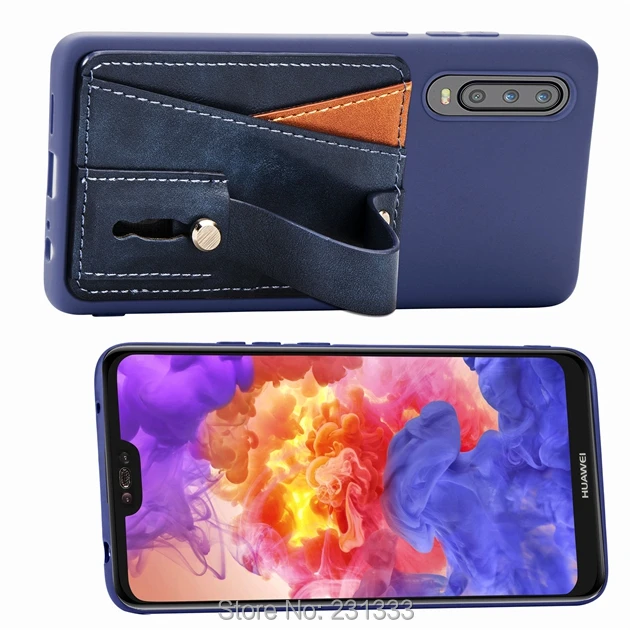 C-ku Мягкий ТПУ кожаный чехол для Huawei P30 PRO Honor V20 10 LITE Y9 2019 шпон склеивание ID стоячий