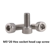 2021 vis drywall 100pcs m520 hex socket head cap screw din912 304 stainless steel hexagon allen cylinder bolt cup screws
