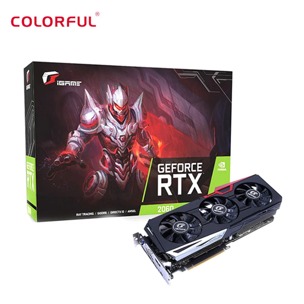 Оригинальная Красочная графическая карта iGame GeForce RTX 2060 Ultra OC Nvidia для игр 6 ГБ GDDR6