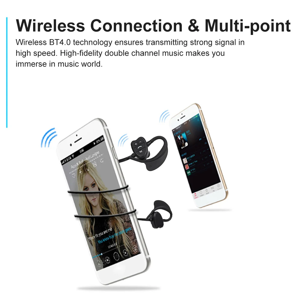 Беспроводные IPX8 водонепроницаемые спортивные наушники 8 ГБ MP3 музыкальный плеер
