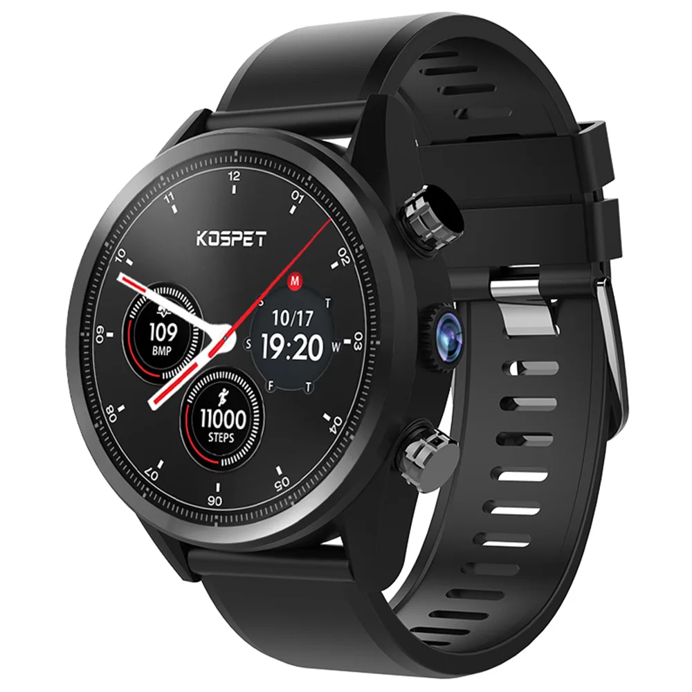 Смарт-часы Kospet Hope 4G Android 7 1 четырёхъядерный 3 ГГц ГБ 32 8.0MP камера BT V4.0 IP67