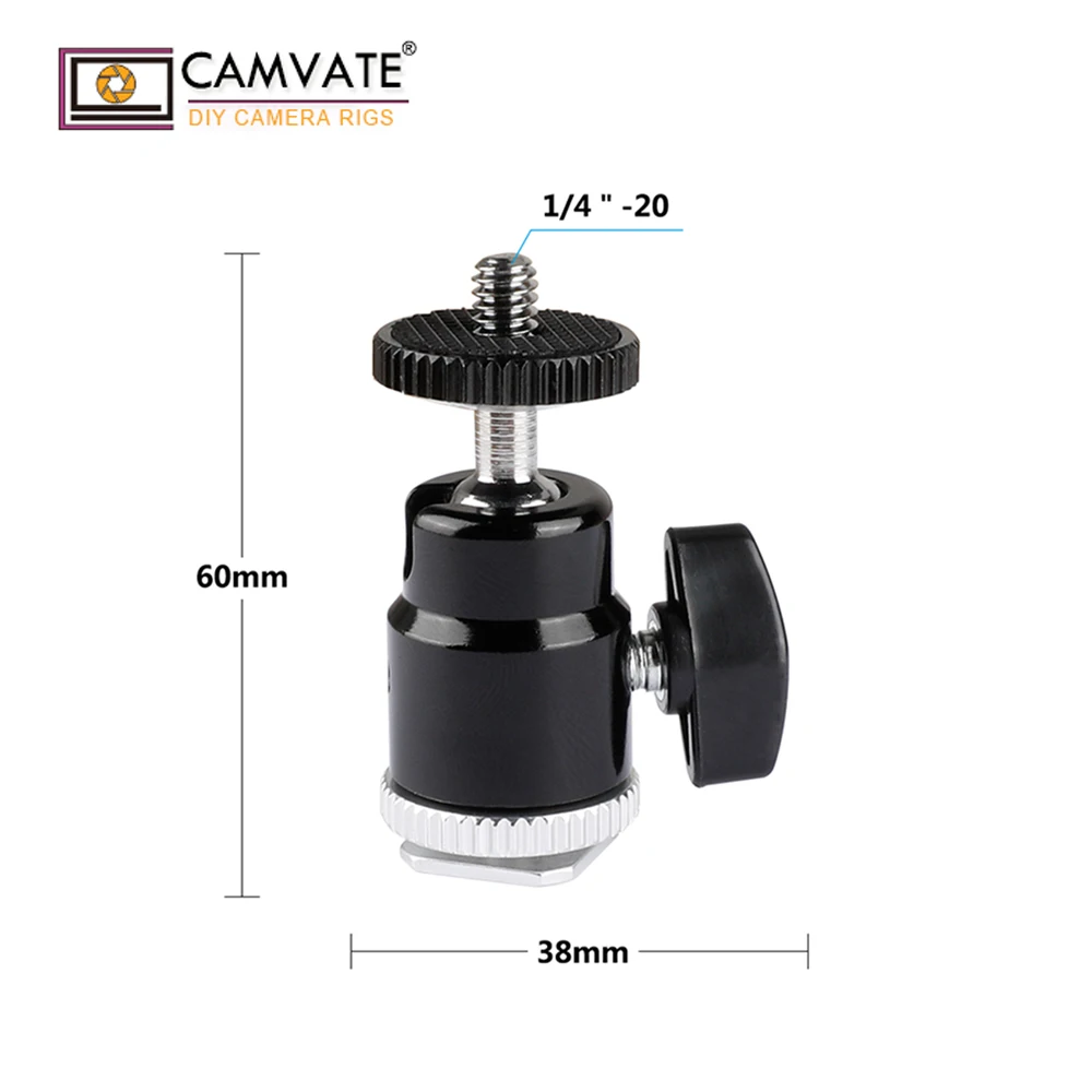 CAMVATE 2 шт. 360 ° вращаться мини шаровая Головка с 1/4 &quot 20 представляет наиболее