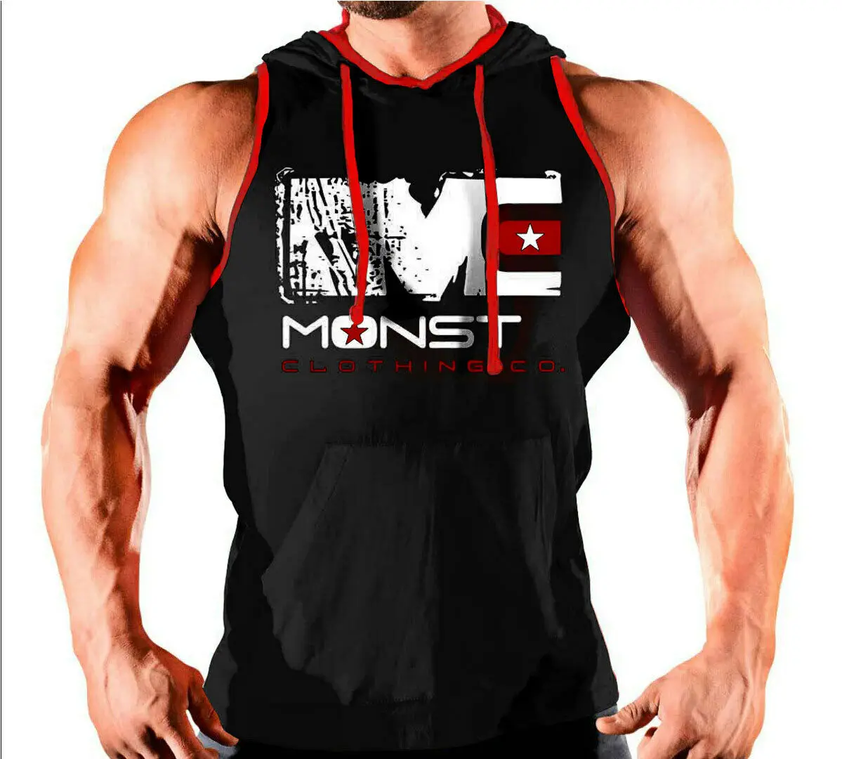 Gym Men Vest Bodybuilding Hooded Top Muscle Clothing Stringer Hat T-Shirt | Мужская одежда